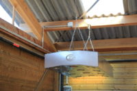 Solarium pour chevaux avec poulie pour réglage en hauteur